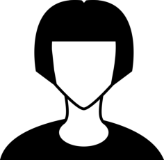 Female With Bobcut Hair Stencil Svg Vector, Free Vectors File